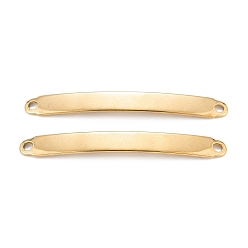 Настоящее золото 18K Ионное покрытие (ip) 304 соединители звеньев из нержавеющей стали, изгибающийся прямоугольник, реальный 18 k позолоченный, 35x5x1 мм, отверстие : 1.9 мм