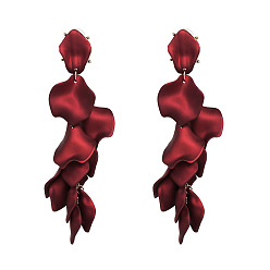 Red Stylish Petal Earrings for Women - Fashionable Ear Studs by JuJia
