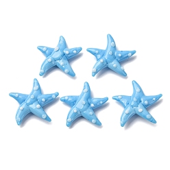 Светло-Голубой Ручной работы украшения дома бусины, украшения в виде морских звезд в подарок, Небесно-голубой, 22~23x23~24x6 мм
