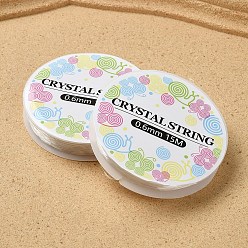 Прозрачный Круглая эластичная кристаллическая нить, шнур из эластичной нити, для изготовления украшений из бисера, прозрачные, 0.6 мм, около 16.40 ярдов (15 м) / рулон