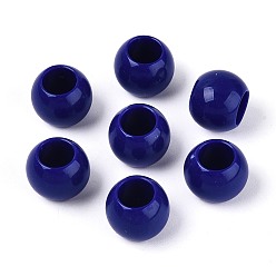 Полуночно-синий Непрозрачные акриловые бусины, круглые, темно-синий, 12x9.8 мм, отверстие : 6.5 мм, Около 850 шт / 500 г