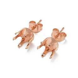 Розовое Золото 316 серьги-гвоздики из хирургической нержавеющей стали, розовое золото , 6.5x16.5 мм