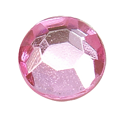 Pearl Pink Imitation Taiwan Acrylic Rhinestone Cabochons, Flat Back & Faceted, Horse Eye, Pearl Pink, 15x7x1.8mm, about 2000pcs/bag