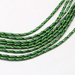 Green Polyester & Spandex Cord Ropes, 1 Inner Core, Green, 2mm, about 109.36 yards(100m)/bundle