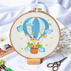 Giraffe DIY Display Decoration Embroidery Kit, Including Embroidery Needles & Thread, Cotton Fabric, Giraffe Pattern, 181x154mm