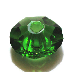 Green Imitation Austrian Crystal Beads, Grade AAA, Faceted, Flat Round, Green, 6x3.5mm, Hole: 0.7~0.9mm