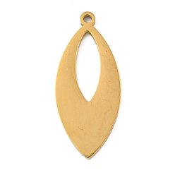 Horse Eye Ионное покрытие (ip) 304 подвески из нержавеющей стали, лазерная резка, золотые, лошадиный глаз , 25x11x1 мм, отверстие : 1.2 мм