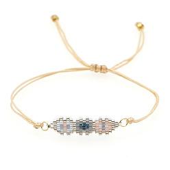 Разноцветный Регулируемые браслеты из бисера с узором в виде сердца в стиле бохо для женщин, красочный