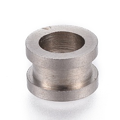 Stainless Steel Color 202 Stainless Steel Large Hole Beads, Column, Stainless Steel Color, 9x6mm, Hole: 5.5mm