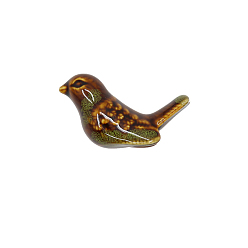 Olive Drab Bird Porcelain Drawer Knobs, Cabinet Pulls Handles, Doorknob Accessories, Olive Drab, 55x32x35mm