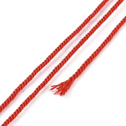 FireBrick Macrame Cotton Cord, Braided Rope, with Plastic Reel, for Wall Hanging, Crafts, Gift Wrapping, FireBrick, 1.5mm, about 21.87 Yards(20m)/Roll