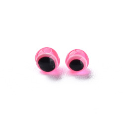 Hot Pink Evil Eye Resin Beads, Round, Hot Pink, 4mm, Hole: 1mm