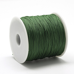 Green Polyester Cords, Green, 0.8mm, about 131.23~142.16 yards(120~130m)/roll