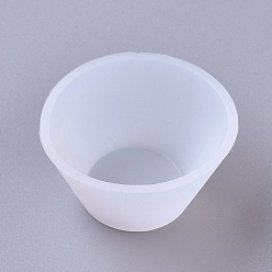 White Reusable Silicone Mixing Resin Cup, Resin Casting Molds, For UV Resin, Epoxy Resin Jewelry Making, White, 45x25.3mm, Inner Diameter: 22mm and 39mm