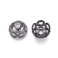 Серый АБС-бутылки с УФ-покрытием, цветок, серые, 17x16.5x9 мм, отверстие : 3.5 мм