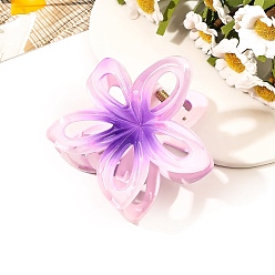 Violet Hollowe Flower Plastic Claw Hair Clips, Hair Accessories for Girls Women, Violet, 75x80x40mm