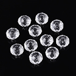 Прозрачный Прозрачные акриловые бусины, граненые, рондель, прозрачные, 8~8.5x5.5 мм, отверстие : 1.8 мм, Около 3120 шт / 500 г