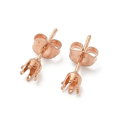 Розовое Золото 316 серьги-гвоздики из хирургической нержавеющей стали, розовое золото , 3.5x14.5 мм