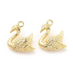 Real 18K Gold Plated Brass Pendants, Goose Charm, Real 18K Gold Plated, 16.5x15x6.5mm, Hole: 1.5mm