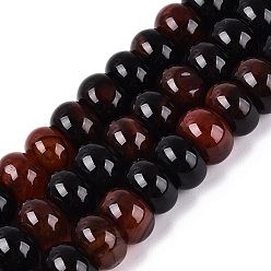 Kokosnuss braun Natürliche Achat Perlen Stränge, glatte Rondelle, gefärbt, Kokosnuss braun, 12x7.5 mm, Bohrung: 0.5~1.2 mm, ca. 48~56 Stk. / Strang, 14.17~16.73 Zoll (36~42.5 cm)