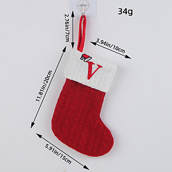 FF1-22/V Classic Red Letter Christmas Stocking Knit Holiday Decoration Ornament