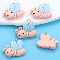 Бабочка Подвески из смолы, с платиновым шлейфом, бабочка, 19x22 мм, отверстие : 2 мм