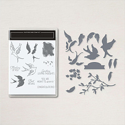 Clear Bird Clear Silicone Stamps, for DIY Scrapbooking, Photo Album Decorative, Cards Making, Clear, 140x140mm