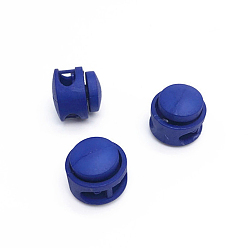 Medium Blue Nylon Cord Locks Clip Ends, Double Hole Drawstring Stopper Fastener Buttons, Medium Blue, 1.7cm, Hole: 6mm