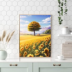 Yellow Sunflower DIY Natural Scenery Pattern 5D Diamond Painting Kits, Yellow, 400x300mm
