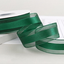 Sea Green Polyester Organza Ribbons, Garment Accessories, Gift Wrapping Ribbon, Sea Green, 1 inch(25mm), about 49.21 Yards(45m)/Roll