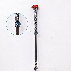 Aquarius Natural Red Jasper Twelve Constellation Magic Wand, Cosplay Magic Wand, for Witches and Wizards, Aquarius, 290mm