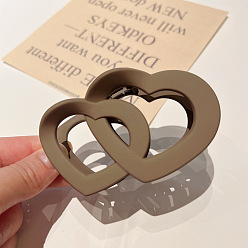 Светло-коричневый Пластиковые зажимы когтя волос, аксессуары для волос для женщин и девочек, сердце, загар, 90 мм