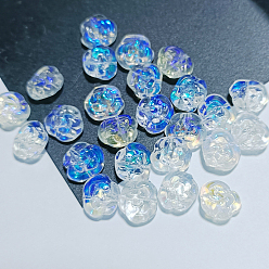 Bleu Royal Perles de verre tchèques, rose, bleu royal, 12x12mm