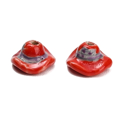 Hat Фарфоровые бусины ручной работы, ручная роспись, шляпа, 14~14.5x8.5 мм, отверстие : 2.5 мм