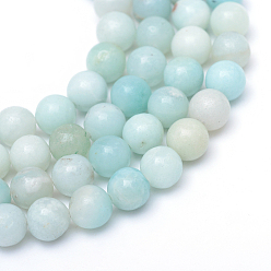 Amazonite Round Natural Grade A Amazonite Bead Strands, 4~5mm, Hole: 1mm, about 83~93pcs/strand, 14.5~15.3 inch