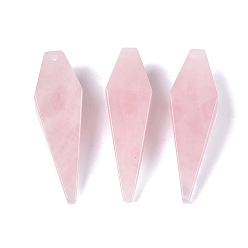 Rose Quartz Natural Rose Quartz Pendants, Arrowhead Charms, 42~44x12~13.5x12~13.5mm, Hole: 1.2~1.6mm