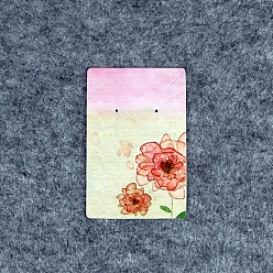 Flower 100Pcs Paper Jewelry Display Cards for Earrings Necklaces Display, Rectangle, Flower, 9x6cm