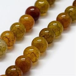 Dragon Veins Agate Natural Dragon Veins Agate Beads Strands, Dyed & Heated, Round, 6~6.5mm, Hole: 1mm, about 63pcs/strand, 15 inch