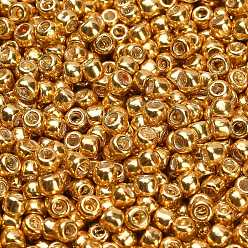(557) Gold Metallic Тохо 6/0 круглые бусины, японский бисер, никелирование, (557) золотой металлик, 4 мм, отверстие : 1.5 мм, Около 7570 шт / фунт