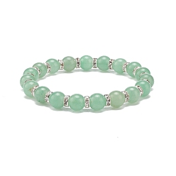Aventurine Verte Bracelet extensible en perles d'aventurine verte naturelle, bijoux en pierres précieuses pour femmes, diamètre intérieur: 2-1/8 pouce (5.5 cm), perles: 6~8.5 mm