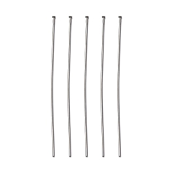 Stainless Steel Color 304 Stainless Steel Flat Head Pins, Stainless Steel Color, 35x0.7mm, 21 Gauge, Head: 1.5mm