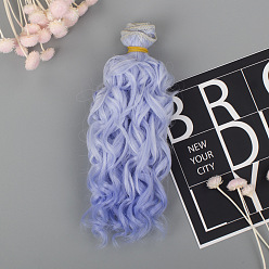 Slate Blue High Temperature Fiber Long Instant Noodle Curly Hairstyle Doll Wig Hair, for DIY Girl BJD Makings Accessoriess, Slate Blue, 150mm