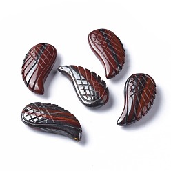 Tiger Iron Natural Tiger Iron Pendants, Wing, 34~35x16~18x6.5~7.5mm, Hole: 1mm