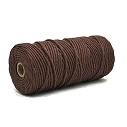 Coconut Brown Cotton String Threads, Macrame Cord, Decorative String Threads, for DIY Crafts, Gift Wrapping and Jewelry Making, Coconut Brown, 4mm, about 109.36 Yards(100m)/Roll