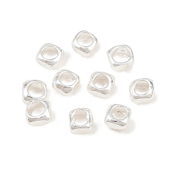 Silver Brass Spacer Beads, Square, Silver, 2x2x1mm, Hole: 1.2mm