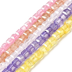 Mixed Color Cubic Zirconia Bead Strands, Faceted Square, Mixed Color, 2.5x2.5x2.5mm, Hole: 0.6mm, about 159~160pcs/strand, 14.57''~14.76''(37~37.5cm)