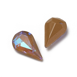 Серо-коричневый Стеклянные стразы кабошоны, флуоресцентный стиль мокко, назад назад, граненые, слеза, суровая, 13x8x4.3 мм