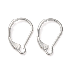 Посеребрённый 304 из нержавеющей стали выводы Leverback серьги, 925 серебро покрытием, 16.5x10x2 мм, штифты : 1 мм