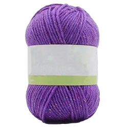Blue Violet Acrylic Fibers & Polyester Yarn, with Golden Silk Thread, for Weaving, Knitting & Crochet, Blue Violet, 2~2.5mm