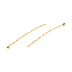 Golden 304 Stainless Steel Ball Head Pins, Golden, 30x0.6mm, 22 Gauge, Head: 1.8mm